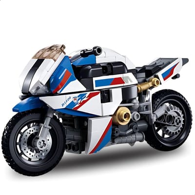 Sluban - 1000RR Motorfiets incl. display | City icons speed champions modelbouw | Classic creator f1 motorcycle bouwpakket | Technische educatief motor speelgoed voor kinderen & volwassenen | Bouwdoos met 242 bouwstenen