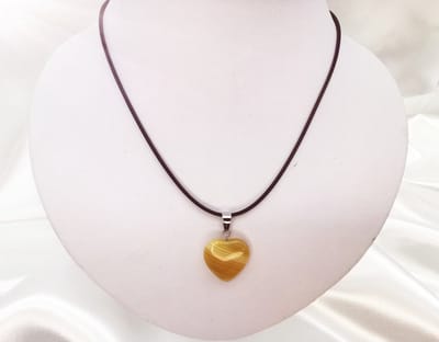 Edelsteen - Calciet Agaat - Hartje Hanger met - gratis - zwart - wax koord Ketting - 40cm + 5cm Verstelbaar - Alle kinderen hebben een natuurlijke aantrekkingskracht op edelstenen.