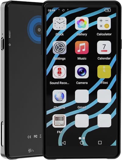 64GB MP3-speler met Bluetooth, 2,4 GHz / 5 GHz wifi en Bluetooth 5.0, muziekspeler voor Android 12, ingebouwde microfoon, 16 MP camera, 4,99 inch touchscreen, FM-radio en e-reader
