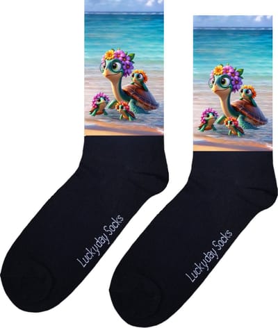Mama - Opkikkertje - Schilpad - Valentijn - Schilpadjes - Grappige sokken - Valentijn cadeau - Verjaardag - Geluk - Grappige sokken - Leuke sokken - Vrolijke sokken - Kleur - Kerst sokken - Vaderdag - Moederdag - Socks maken Happy - 37-44