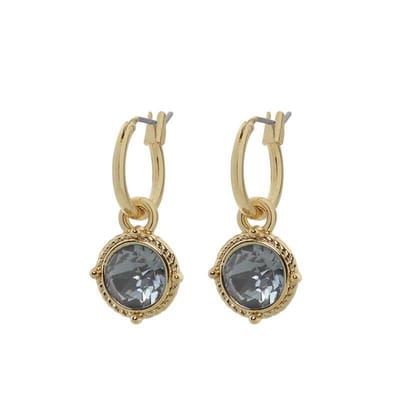 Biba Hang Oorbellen Goud met Swarovski Steentje Bl. Diamond