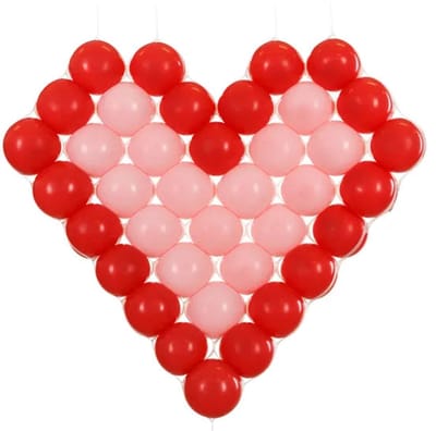 Witte Hartvormig Ballon Frame (63x58cm)
