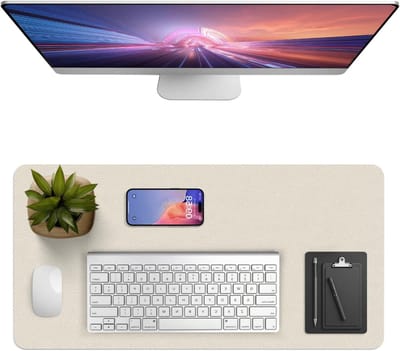 Multifunctionele Bureau Onderlegger 80 x 40 cm, Waterdicht en Gemakkelijk Schoon te Maken, Antislip Desk Mat voor Thuis en Kantoor (Zacht Geel)