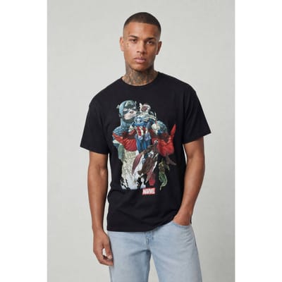 Oversized T-shirt Met Marvel Licentie Print | Black | Size XL