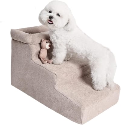 Hondentrap - Huisdier ladder - Veilig omhoog - Antislip laag - 60 x 35 x 37 cm - Grijs