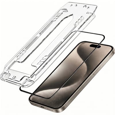 3mk, Screenprotector Gehard Glas geschikt voor iPhone 15 Pro Max 2 Stuks, Zwart / Transparant