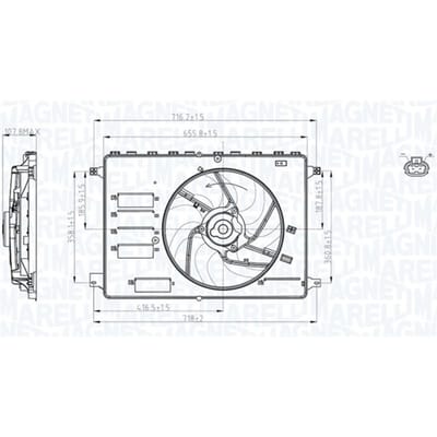 Koelventilatorwiel, motorkoeling MAGNETI MARELLI 069422761010