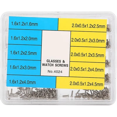 1000 stuks ijzeren schroef horlogereparatie bril polshorloge reparatiegereedschap accessoire yellow