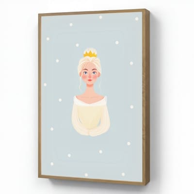 Nachtlampje 70x100 cm - Kinder lamp - Prinses - Kroon - Blauw - Stippen - Tafellamp kinderkamer draadloos - Slaapkamer lampje - Bedlamp kinderen - Kinderlampje - Wandlamp babykamer - Nachtlampjes