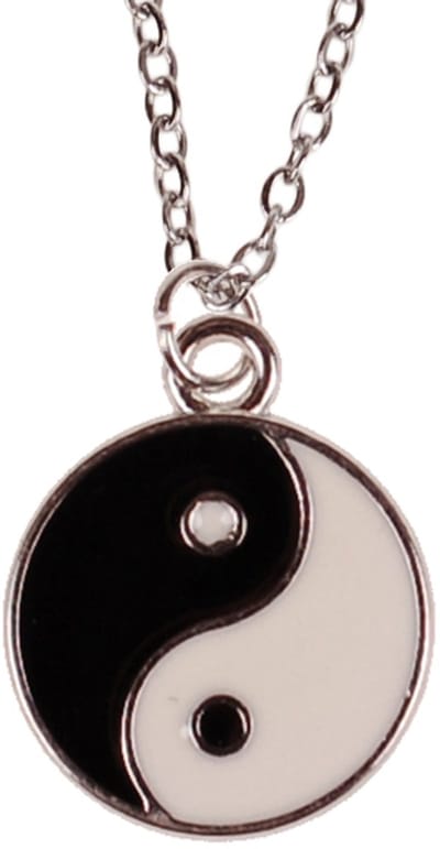 Ketting Zilverkleurig 55cm - Hangertje Yin Yang zilverkleurig