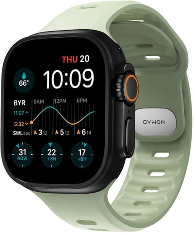 Nomad Tempo Watchband Ultra 49 mm – Veilige Pin-en-Tuck Sluiting – Duurzaam FKM Rubber – Waterdicht voor Dagelijks Gebruik - Groen