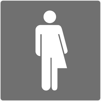 Pickup Route Acryl Genderneutraal, toiletten, WC, grijs - 90 x 90 mm Pictogram zelfklevend deurbordje