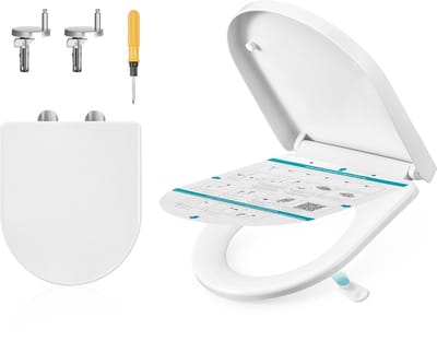 SONGMICS - WC Bril - Met Softclose - Afneembaar - Eenvoudige Montage - D-vorm