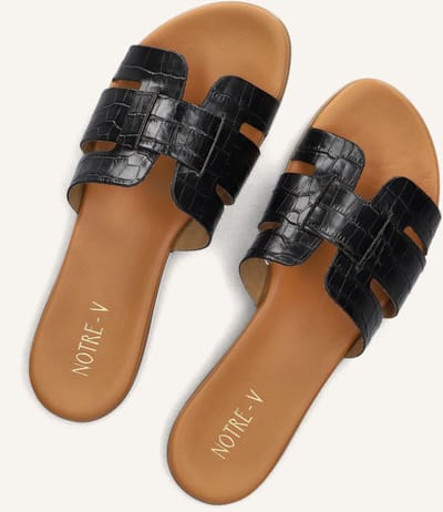 Notre-V 179874 Slippers - Dames - Zwart - Maat 36