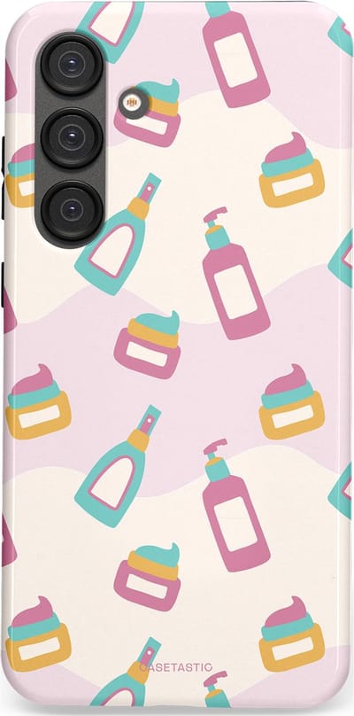 Casetastic Hoesje Geschikt voor Samsung S25 Plus - Stijlvolle Beschermende Duo-layer Case - Bubbels & Borstels - Clean Girl - Makeup