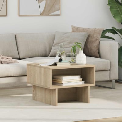 vidaXL - Salontafel - Sonoma - Eik - 48 - x - 46 - x - 35 - cm - Bewerkt - hout