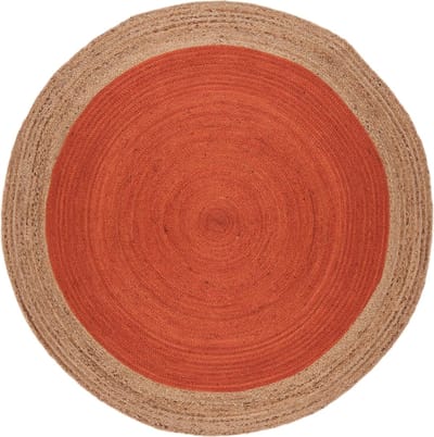 Easy Living - Faro-Rug-Rust Vloerkleed - 160 rond - Rond - Laagpolig,Rond Tapijt - Modern - Beige, Oranje