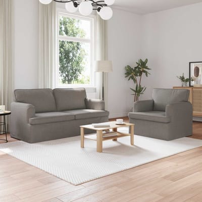 vidaXL Bankstel 2 pcs Taupe 162 x 80 x 85 cm Stof