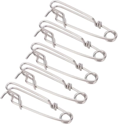 Dailygoods- Tak Hanger - Lange Lijn Clips - 5 Stuks - Roestvrij Staal - Sterke Trekkracht - Antioxidatief - Lichtgewicht en Draagbaar - Visclip