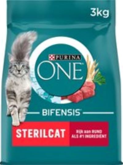 3x Purina ONE Sterilcat - Kattenvoer - Rund & Tarwe - 3kg
