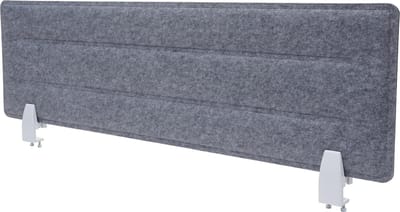 Bureauafscheiding MCW-G76, privacyscherm bureau prikbord, geluidsisolerende stof/textiel met reliëf ~ 100x30cm grijs