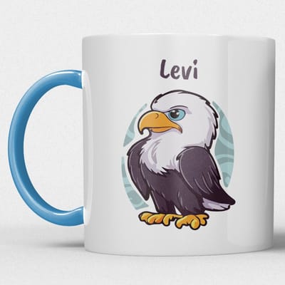 kindermok\kinderbeker | gepersonaliseerd met naam | met adelaar | blauw | Schattige illustraties