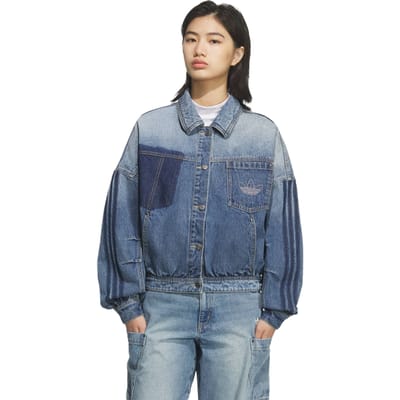 Adidas Denim Jacket Jassen Dames - Blauw - Maat XXL (50-52) - Katoen Jersey