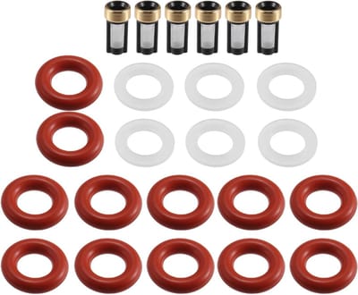 O-ring voor brandstofinjectie - reparatieset voor auto - geschikt voor Volvo 2.4 2.5 2.8 2.9L - NBR rubber oranje - 6 sets voor optimale afdichting en duurzaamheid