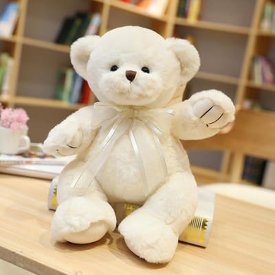 Nieuwe Witte Roos Geur Engel Beer Pluche Speelgoed Zacht Gevuld Cartoon Teddybeer Pop Valentijnsdag Cadeau Voor Meisjes 38cm wit