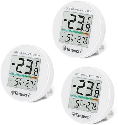 Digitale Koelkastthermometer - Waterdicht IP65 - Schakelbaar Tussen Celsius en Fahrenheit - Maximale en Minimale Temperatuurweergave