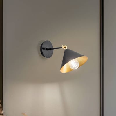 Berceste Wandlamp | METALEN BEHUIZING | Zwart - Asir Group - Wandlampen - Zwart - Metaal - Wandlampen -