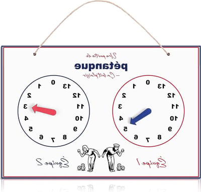 Petanque Scoreteller - Puntenteller Hout - Wedstrijd Bijhouden - Draaibare Wijzers - 30 x 20 cm - Decoratief