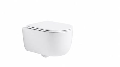 QeramiQ Dely Swirl hangtoilet – spoelrandloos – diepte 53 cm – met slim zitting – glans wit
