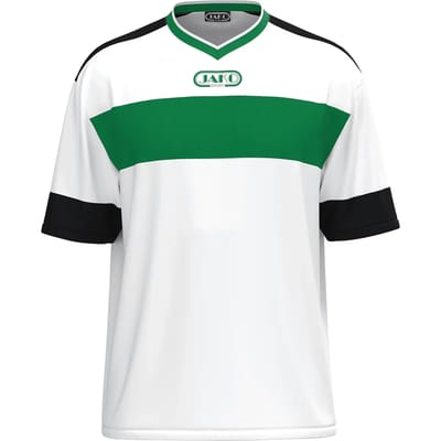 Jako Club 92 Shirt Korte Mouw Heren - Wit / Sportgroen / Zwart | Maat: S