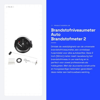 Dailygoods - Brandstofniveaumeter - Auto Brandstofmeter - 2 Inch 52mm - Brandstofsensor - Eenvoudige installatie - Geschikt voor auto - Universele toe...