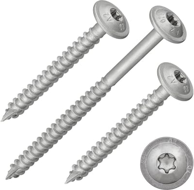 Houtbouwschroeven - Constructieschroeven Torx - Krachtige Houtverbindingen - Roestvrij Staal A2 Gecertificeerd - 8 x 120 mm - 100 Stuks