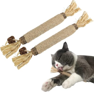 Allecto Plus - Kattenkruidstokken voor katten om op te kauwen - Natuurlijke matatabi kauwstokjes - Gezond speelgoed voor kat - Kattenkruidset met matatabi-stokjes