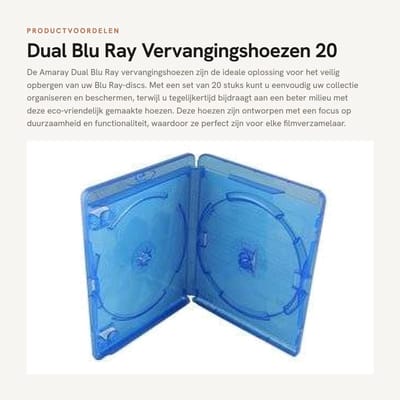 Dailygoods- Blu Ray Covers 20 Stuks - Dubbele Vervangende Hoezen - Eco-vriendelijk - Recyclebaar PP - Schokbestendig - Ruimtebesparend - Blu Ray Case