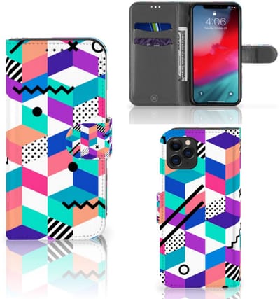Apple iPhone 11 Pro Book Case Blokken Kleurrijk
