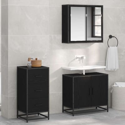 vidaXL - Dressoir - Zwart - Eiken - 35.5 - x - 35 - x - 76 - cm