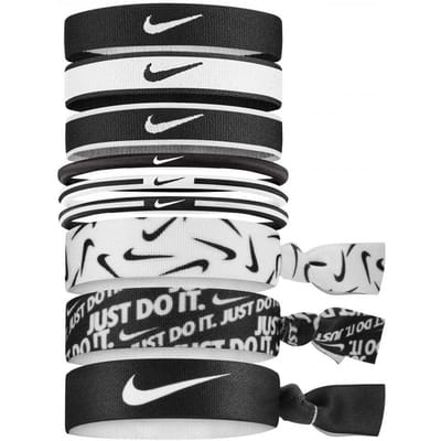 Nike Gemengde breedte paardenstaart haarband (Zwart)