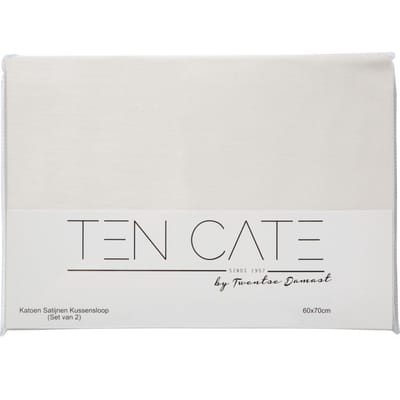 Ten Cate Katoensatijnen Kussenslopen 60 x 70 - Satijnen Kussenhoes - (2 stuks) - Kussensloop satijn - 60x70 cm - Naturel