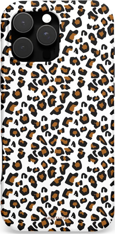 Casetastic hoesje geschikt voor Apple iPhone 16 Pro Max - MagSafe - Dubbellaagse bescherming - Panter abstractie - Fashion Case - Zwart Wit Grijs Bruin