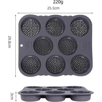 Voedselkwaliteit Siliconen Vorm Hoge Temperatuur Bestendig Brood Bakplaat Huishouden Hamburgerbrood Bakvorm black