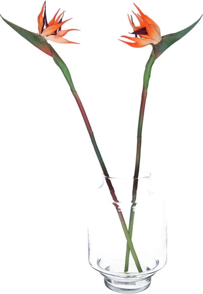 Bellatio Design Kunstbloem Strelitzia - 2x - 58 cm - losse steel - kunst zijdebloem - Paradijsvogelplant