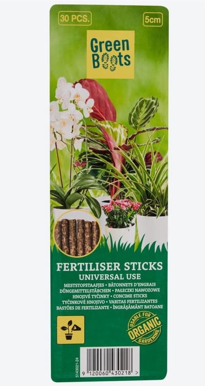 Vayro Green Boots Organische Voedingsstaafjes - Universele Meststofstaafjes - 30 Stuks - 5 cm - Geschikt voor Biologisch Tuinieren - Plantenvoeding