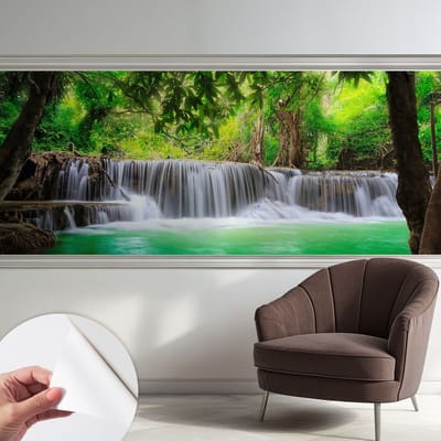 Coloray Zelfklevend Behang - Boswaterval Zelfklevend fotobehang - 250x104 cm - Groente Zelfklevend Behang - Voor de badkamer, slaapkamer en woonkamer. - Peel-and-stick techniek - Stickerbehang op rol