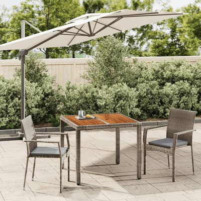vidaXL - 3-delige - Tuinset - met - kussens - poly - rattan - grijs