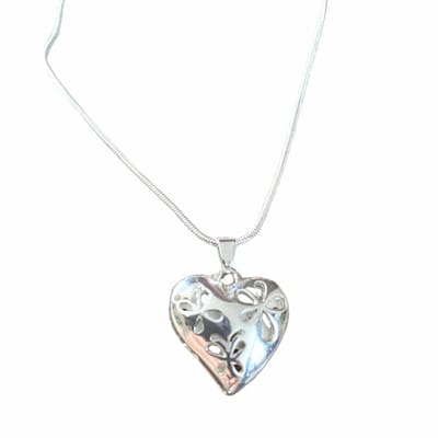 Ketting-Zilver-Hart-open gewerkt- Charme Bijoux