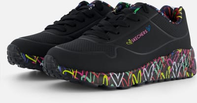 Skechers Uno Lite Meisjes Sneakers - Zwart/Multicolour